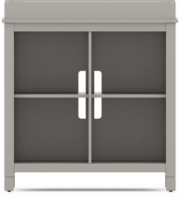 Kids Cottage Colors Gray Bookcase with Changing Tray