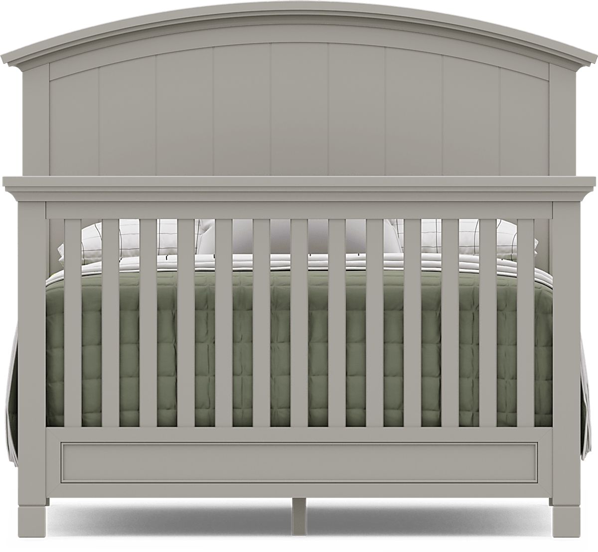 Cottage Colors 4 Pc Gray Bedroom Set With Crib, Toddler Rail
