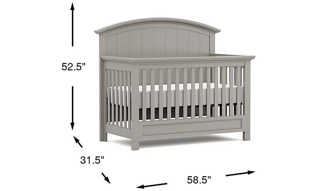 Kids Cottage Colors Gray Convertible Crib