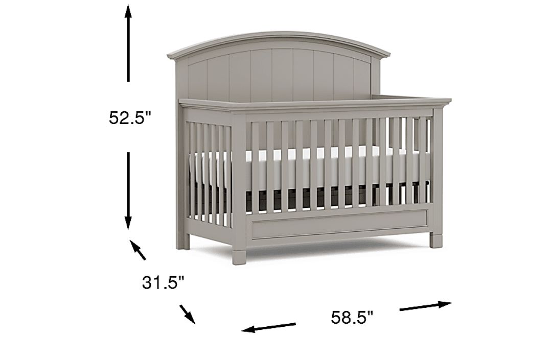 Cottage Colors Gray 4-in-1 Convertible Crib