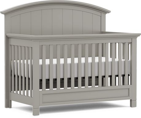 Kids Cottage Colors Gray 4-in-1 Convertible Crib