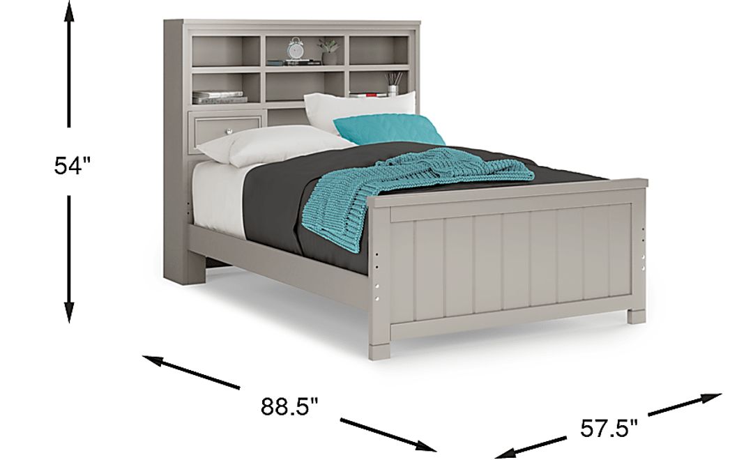 Kids Cottage Colors Gray Full Bookcase Bed