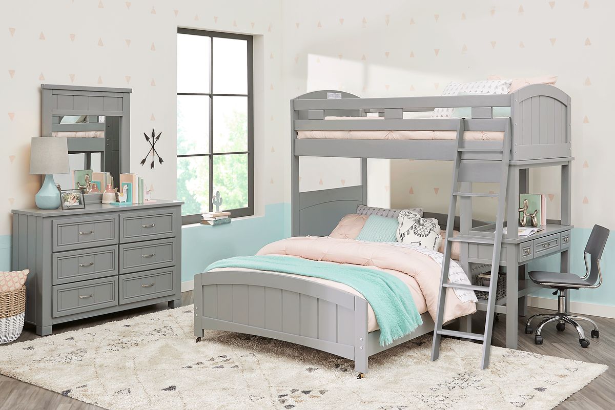 Bunk bed with desk on sale rooms to go