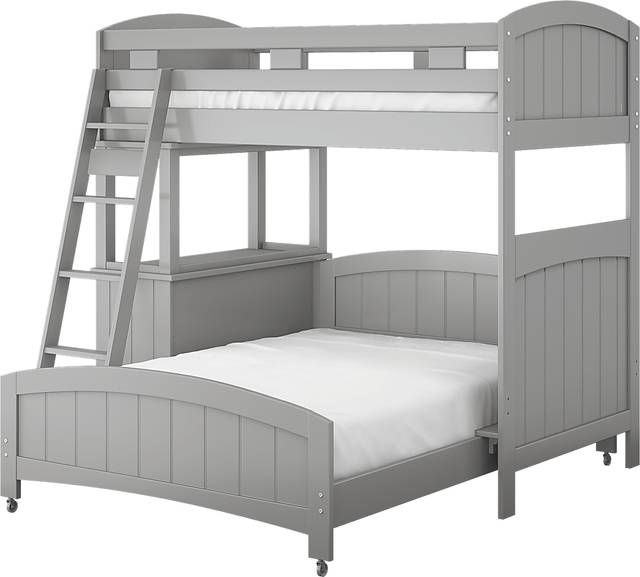 Kids Cottage Colors Gray Twin/Full Loft Bunk Bed with Dresser - Thumbnail - Image 3