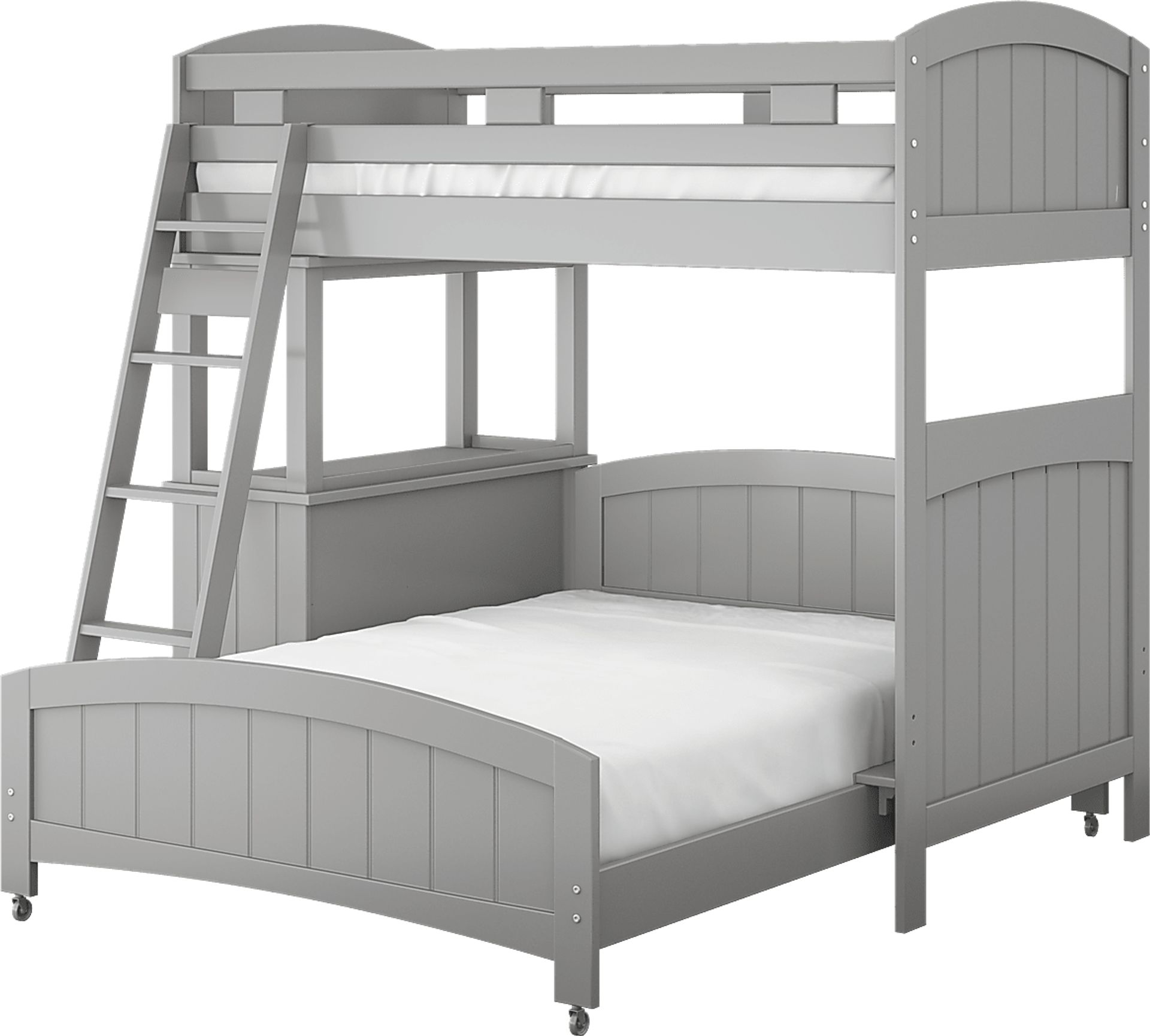Kids Cottage Colors Gray Twin/Full Loft Bunk Bed with Dresser - Image 3