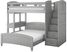 Kids Cottage Colors Gray Twin/Full Step Bunk Bed with Desk
