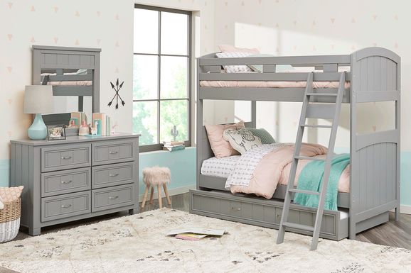 Kids Cottage Colors Gray Twin/Twin Bunk Bed