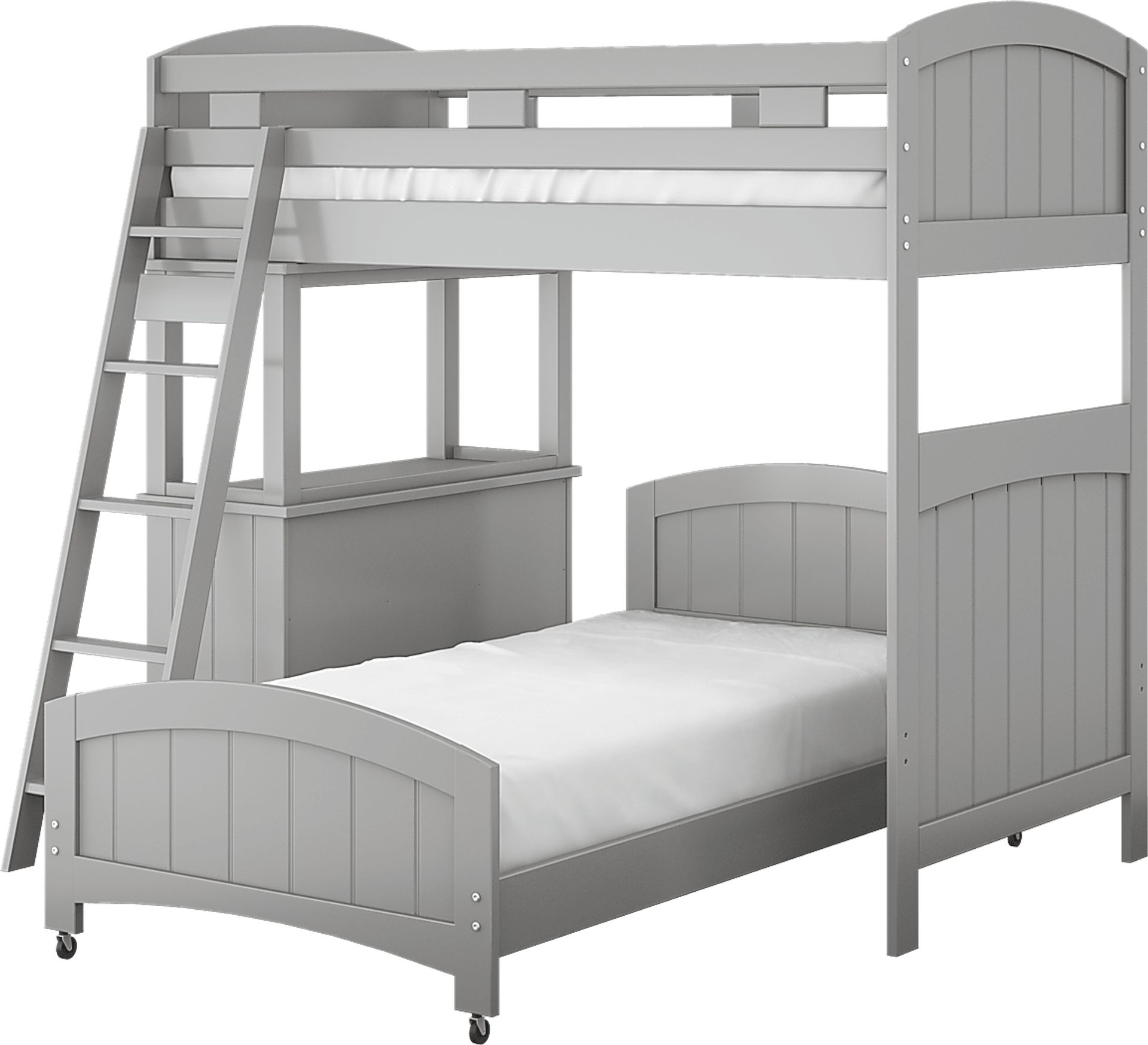 Kids Cottage Colors Gray Twin/Twin Loft Bunk Bed with Dresser - Image 3