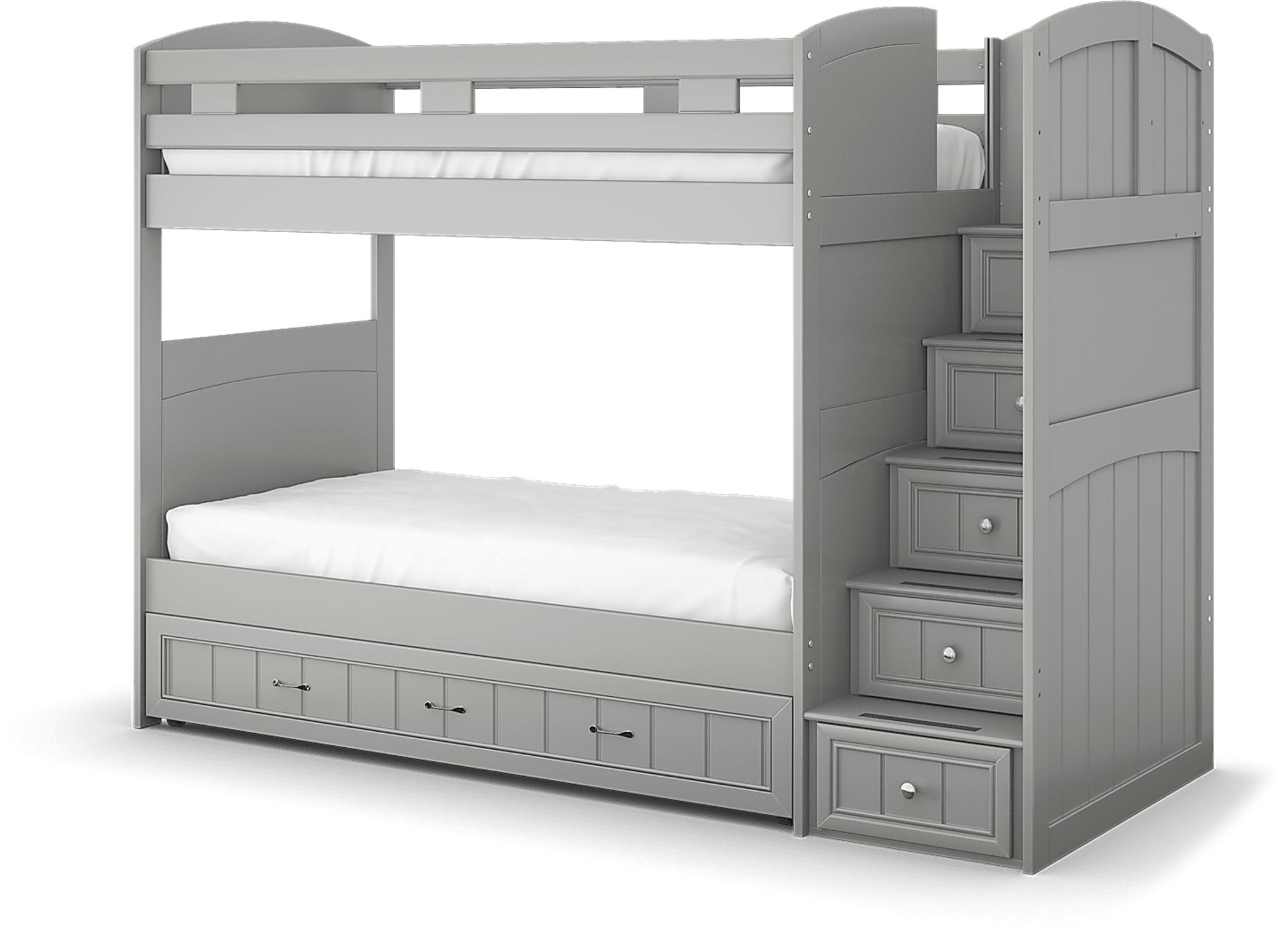 Kids Cottage Colors Gray Twin/Twin Step Bunk Bed - Image 1