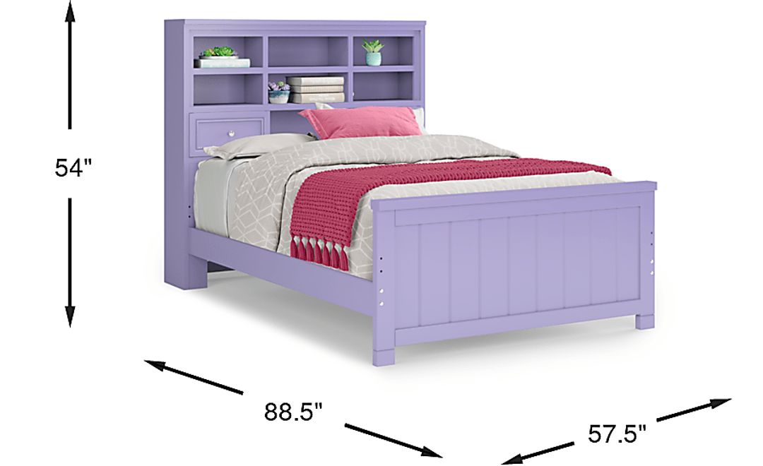 Kids Cottage Colors Lavender Full Bookcase Bed