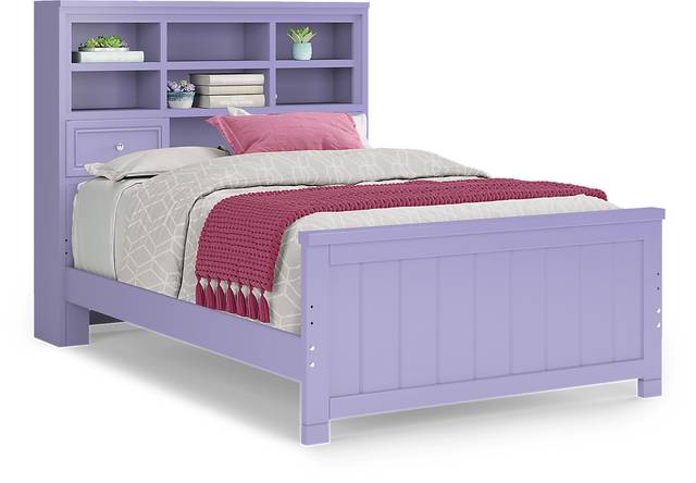 Kids Cottage Colors Lavender Full Bookcase Bed - Thumbnail - Image 1
