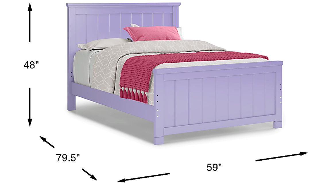 Kids Cottage Colors Lavender Full Panel Bed
