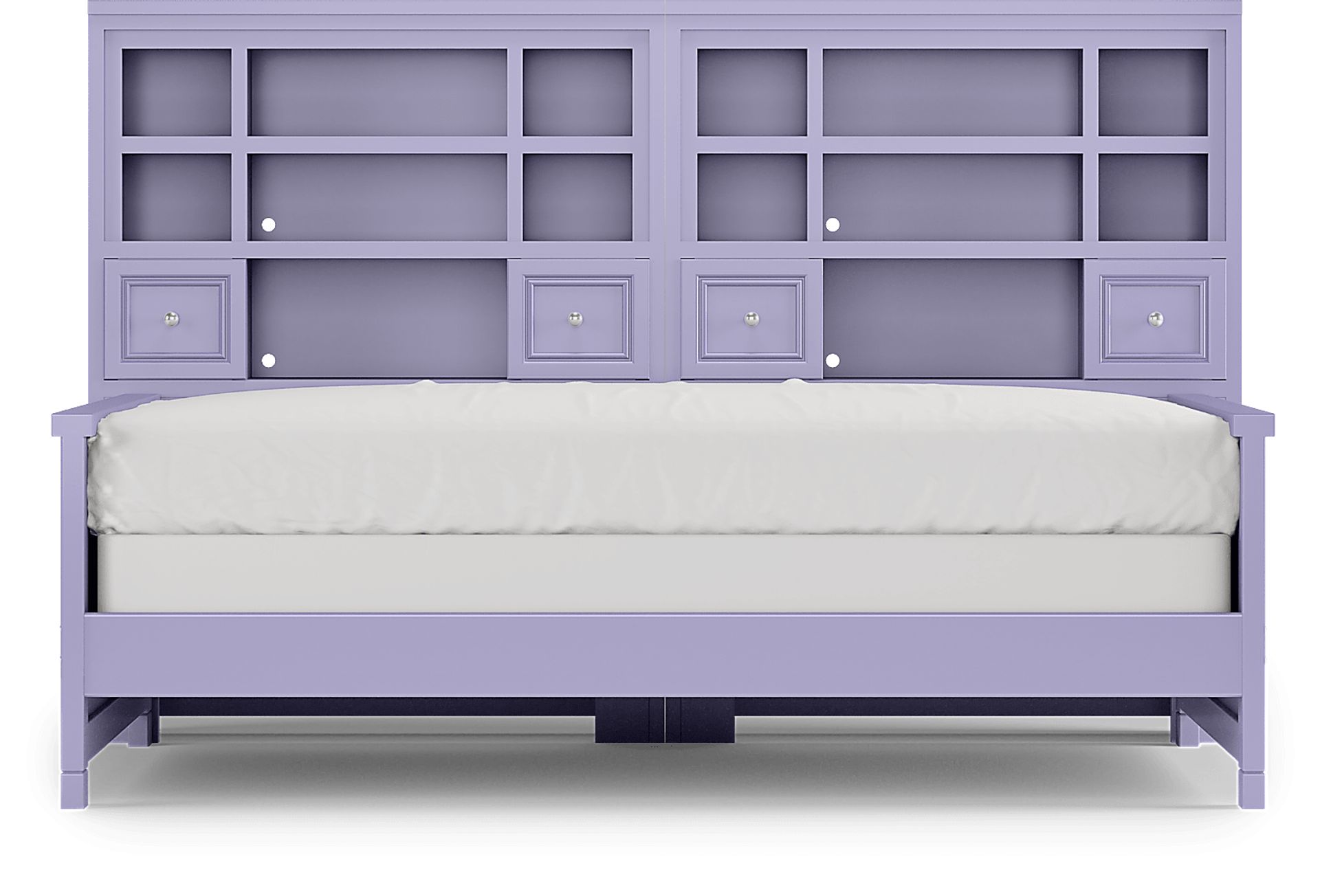 Kids Cottage Colors Lavender Full Bookcase Wall Bed - Image 2