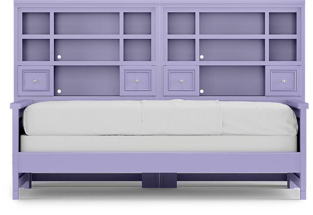 Kids Cottage Colors Lavender Twin Bookcase Wall Bed - Thumbnail - Image 2