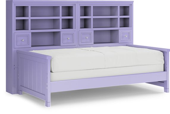 Kids Cottage Colors Lavender 5 Pc Twin Bookcase Wall Bed