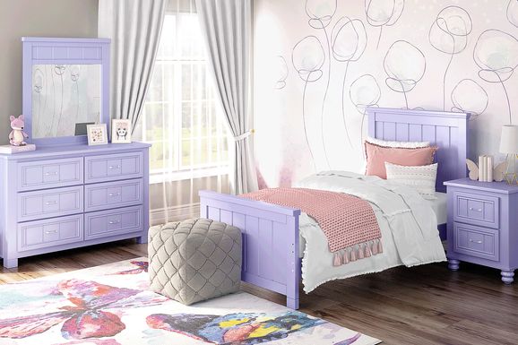 Kids Cottage Colors Lavender 5 Pc Twin Panel Bedroom