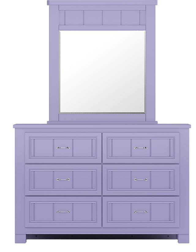 Kids Cottage Colors Lavender Dresser & Mirror Set - Thumbnail - Image 1