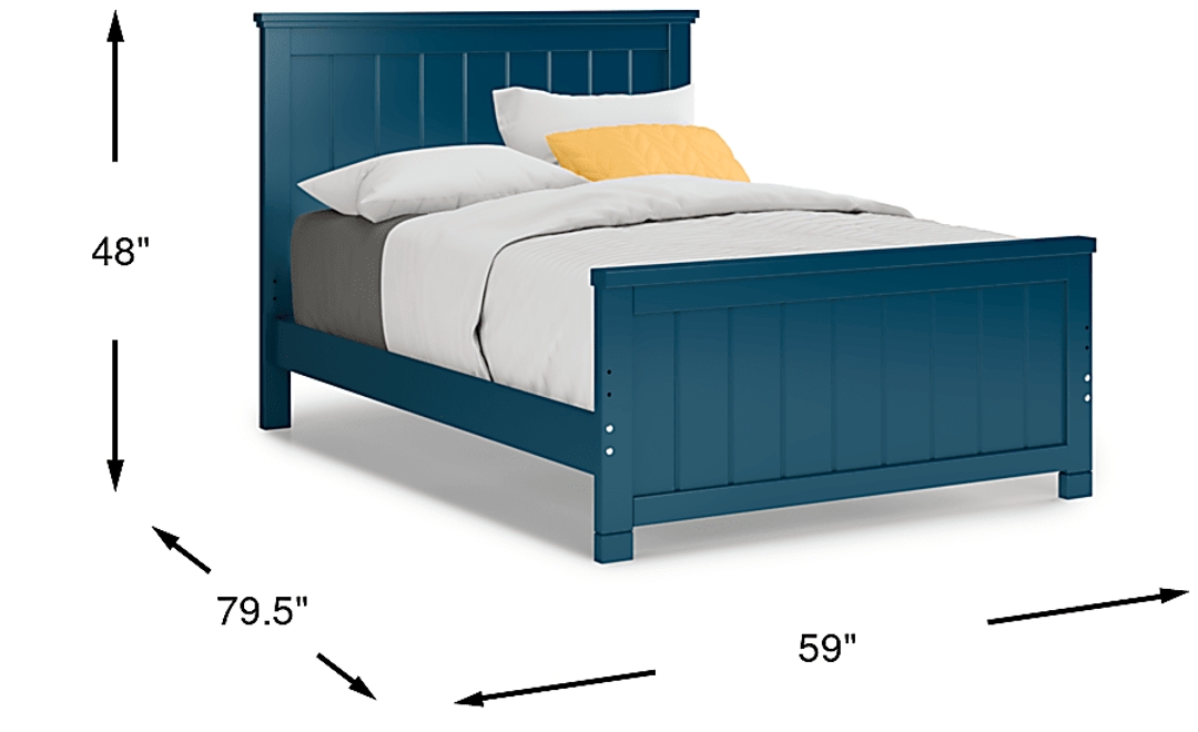 Kids Cottage Colors Navy Full Panel Bed