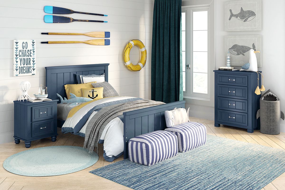 Navy blue kids bed store