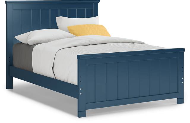Kids Cottage Colors Navy Full Panel Bed - Thumbnail - Image 1