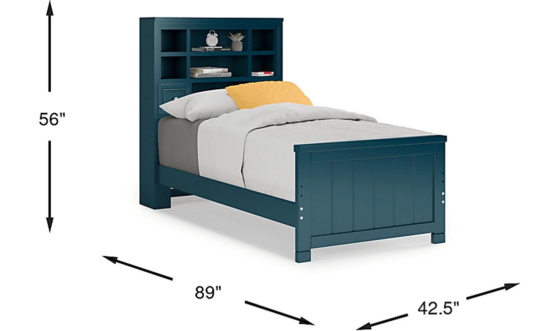 Kids Cottage Colors Navy Twin Bookcase Bed