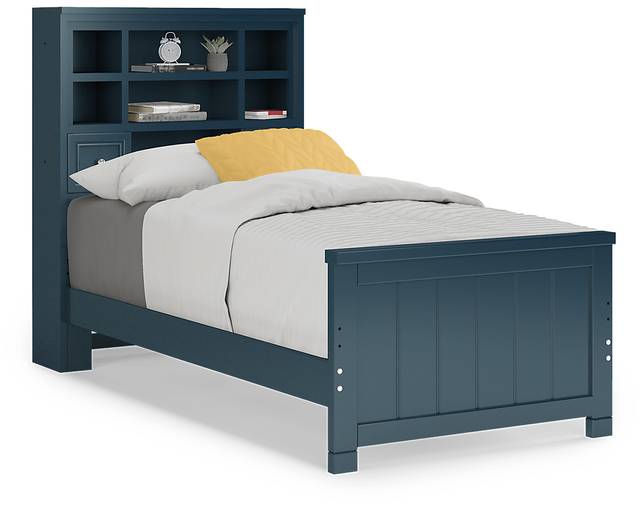 Kids Cottage Colors Navy Twin Bookcase Bedroom - Thumbnail - Image 2