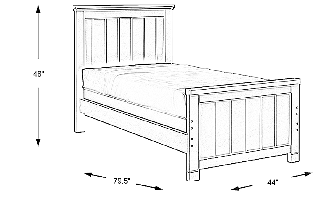 Kids Cottage Colors Navy Twin Panel Bed