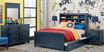 Kids Cottage Colors Navy 3 Pc Twin Bookcase Bed