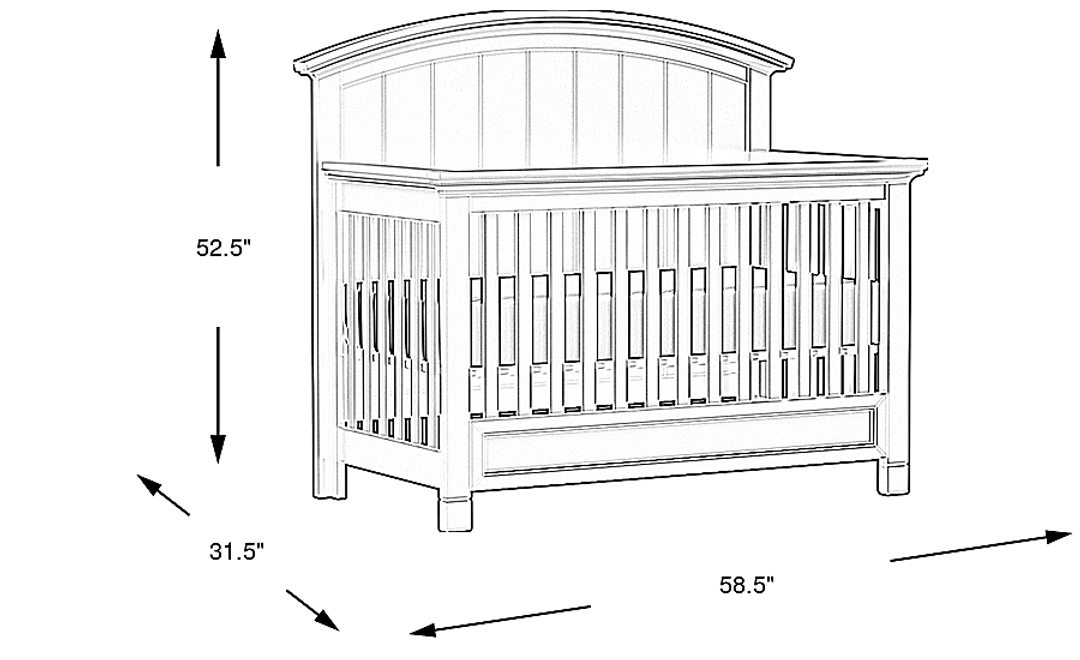 Kids Cottage Colors Navy Convertible Crib
