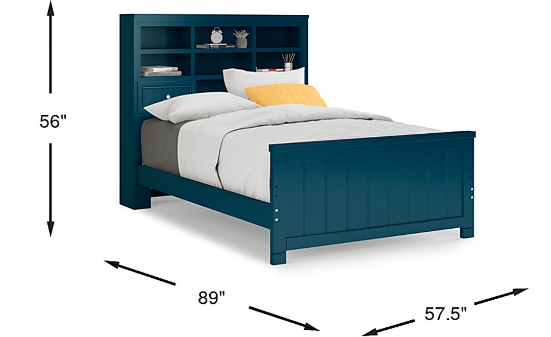 Kids Cottage Colors Navy Full Bookcase Bed