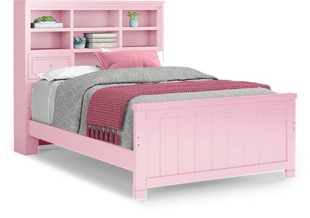 Kids Cottage Colors Pink 5 Pc Full Bookcase Bedroom - Thumbnail - Image 2