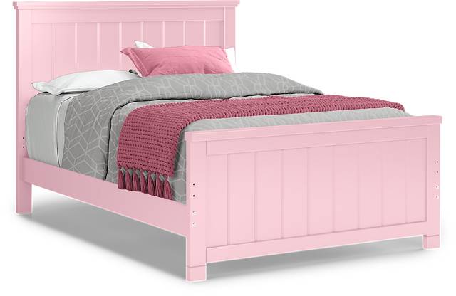 Kids Cottage Colors Pink 3 Pc Full Panel Bed - Thumbnail - Image 1