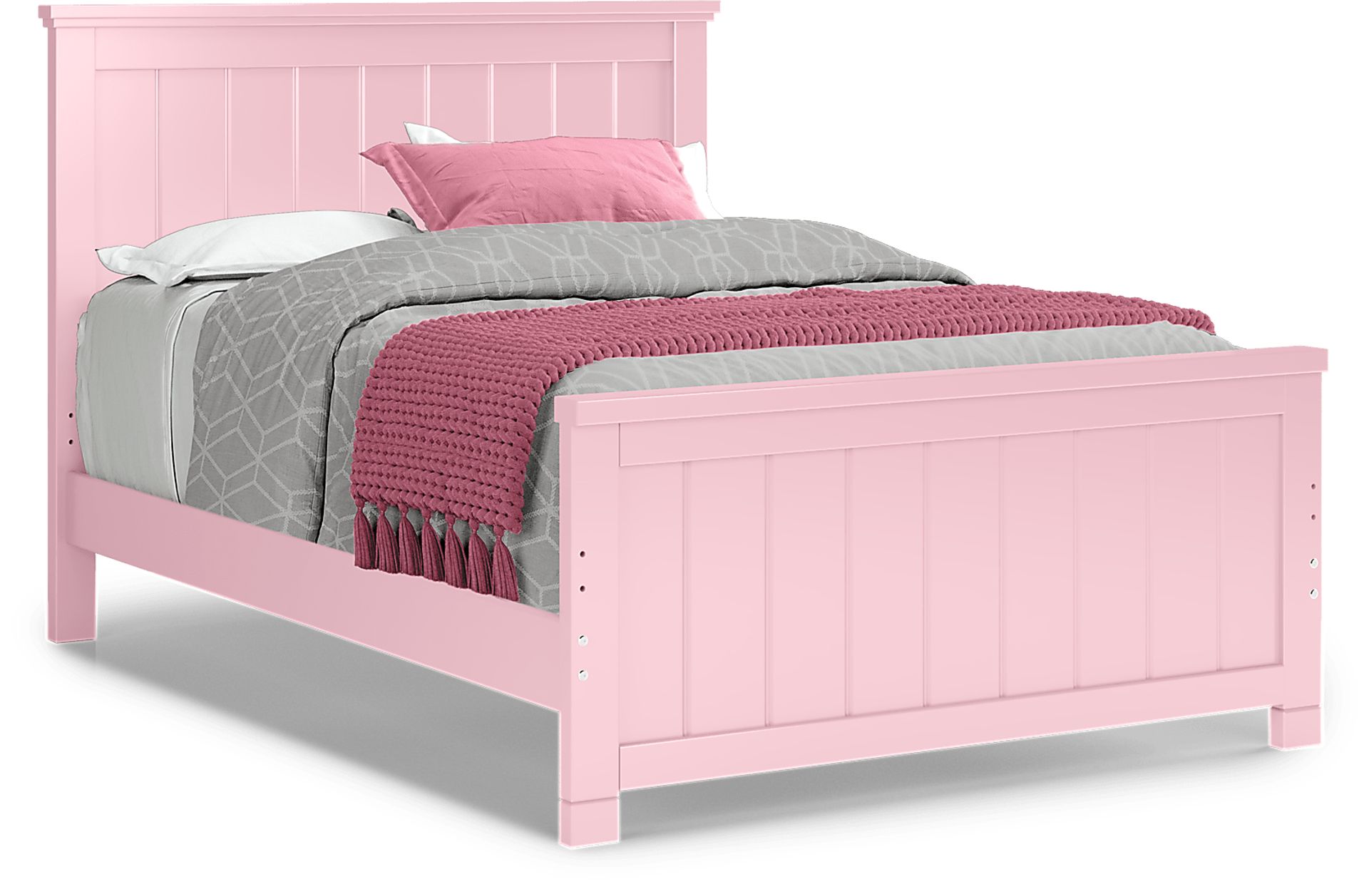 Kids Cottage Colors Pink 3 Pc Full Panel Bed - Image 1