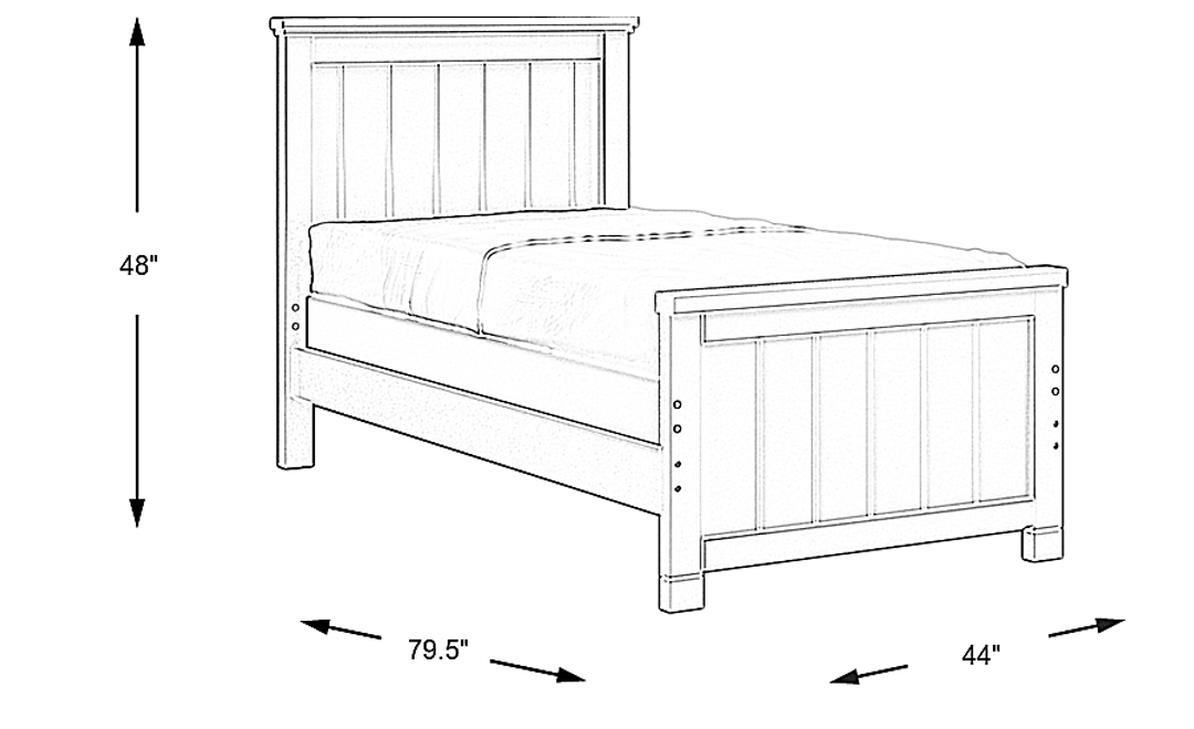 Kids Cottage Colors Pink 3 Pc Twin Panel Bed
