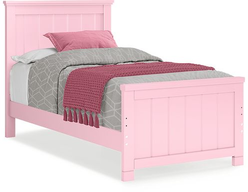 Kids Cottage Colors Pink 3 Pc Twin Panel Bed