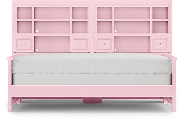 Kids Cottage Colors Pink 5 Pc Full Bookcase Wall Bed - Thumbnail - Image 2