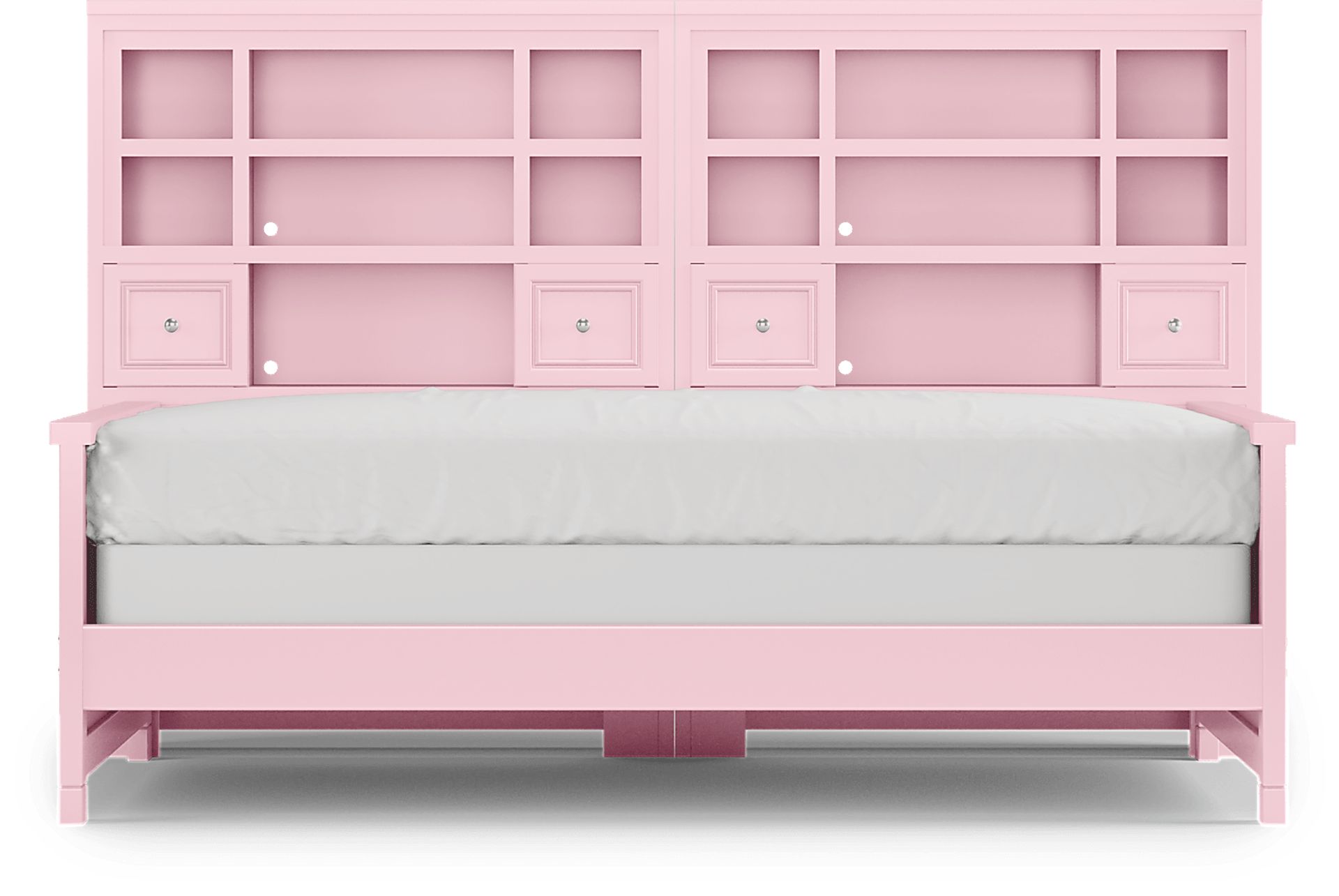 Kids Cottage Colors Pink 5 Pc Full Bookcase Wall Bed - Image 2
