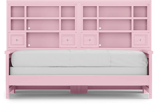 Kids Cottage Colors Pink 5 Pc Twin Bookcase Wall Bed - Thumbnail - Image 2