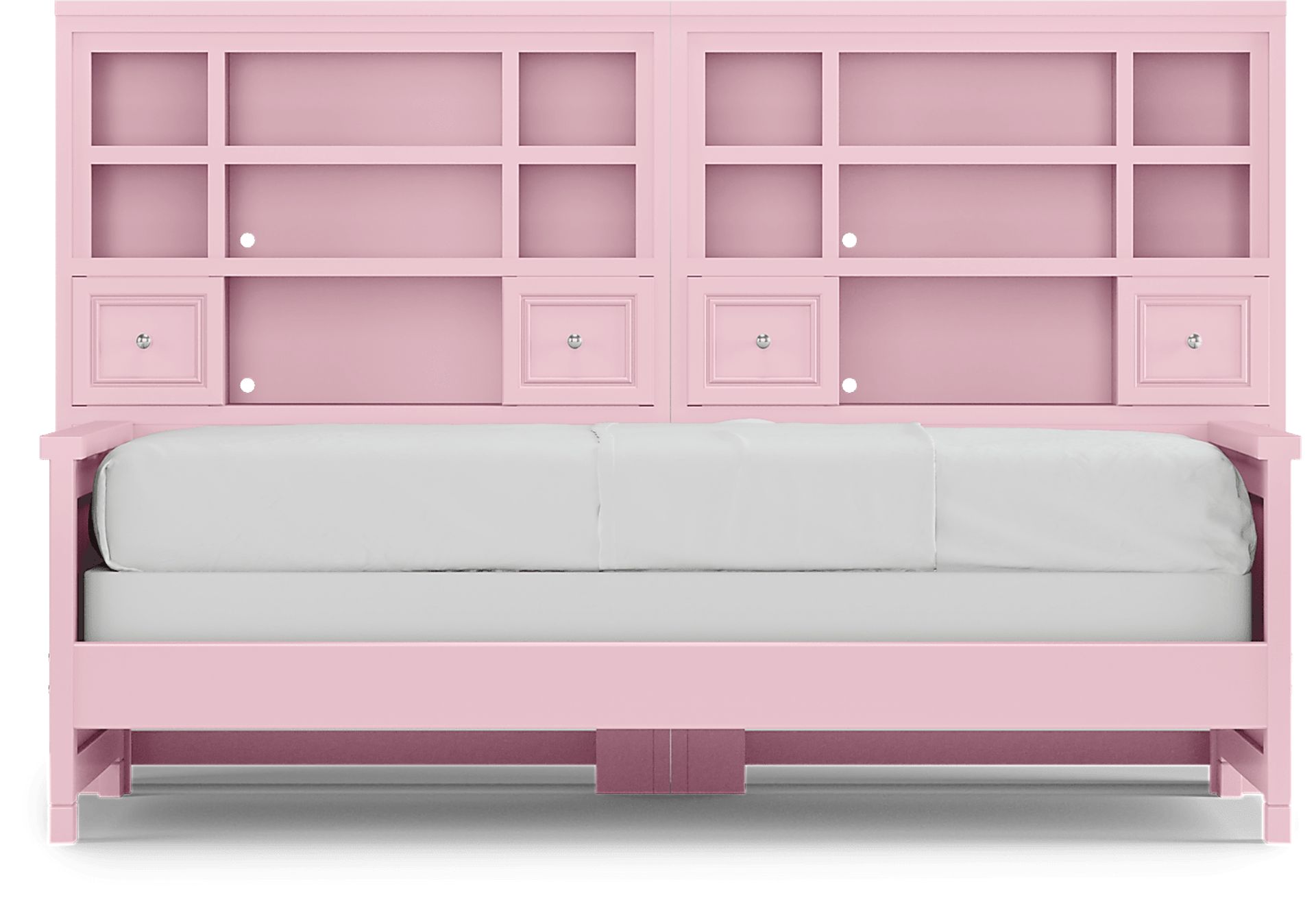 Kids Cottage Colors Pink 5 Pc Twin Bookcase Wall Bed - Image 2