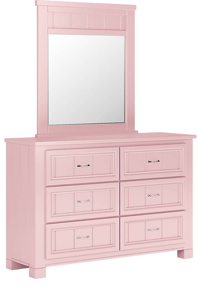 Kids Cottage Colors Pink Dresser & Mirror Set - Thumbnail - Image 2