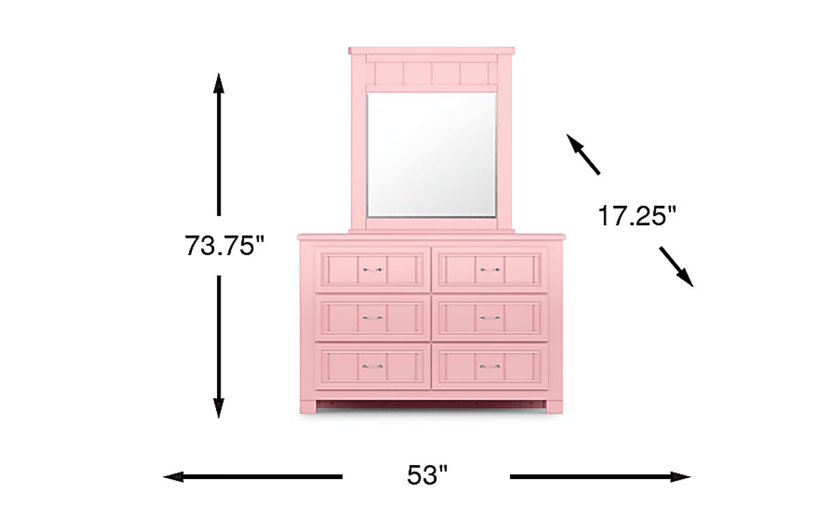 dresser with mirror pink PRISMO Pink Dresser
