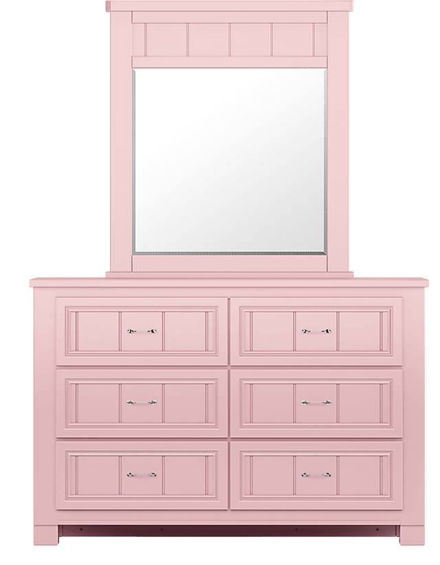 Kids Cottage Colors Pink Dresser & Mirror Set - Thumbnail - Image 1