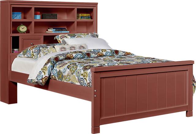 Kids Cottage Colors Red 3 Pc Full Bookcase Bed - Thumbnail - Image 1
