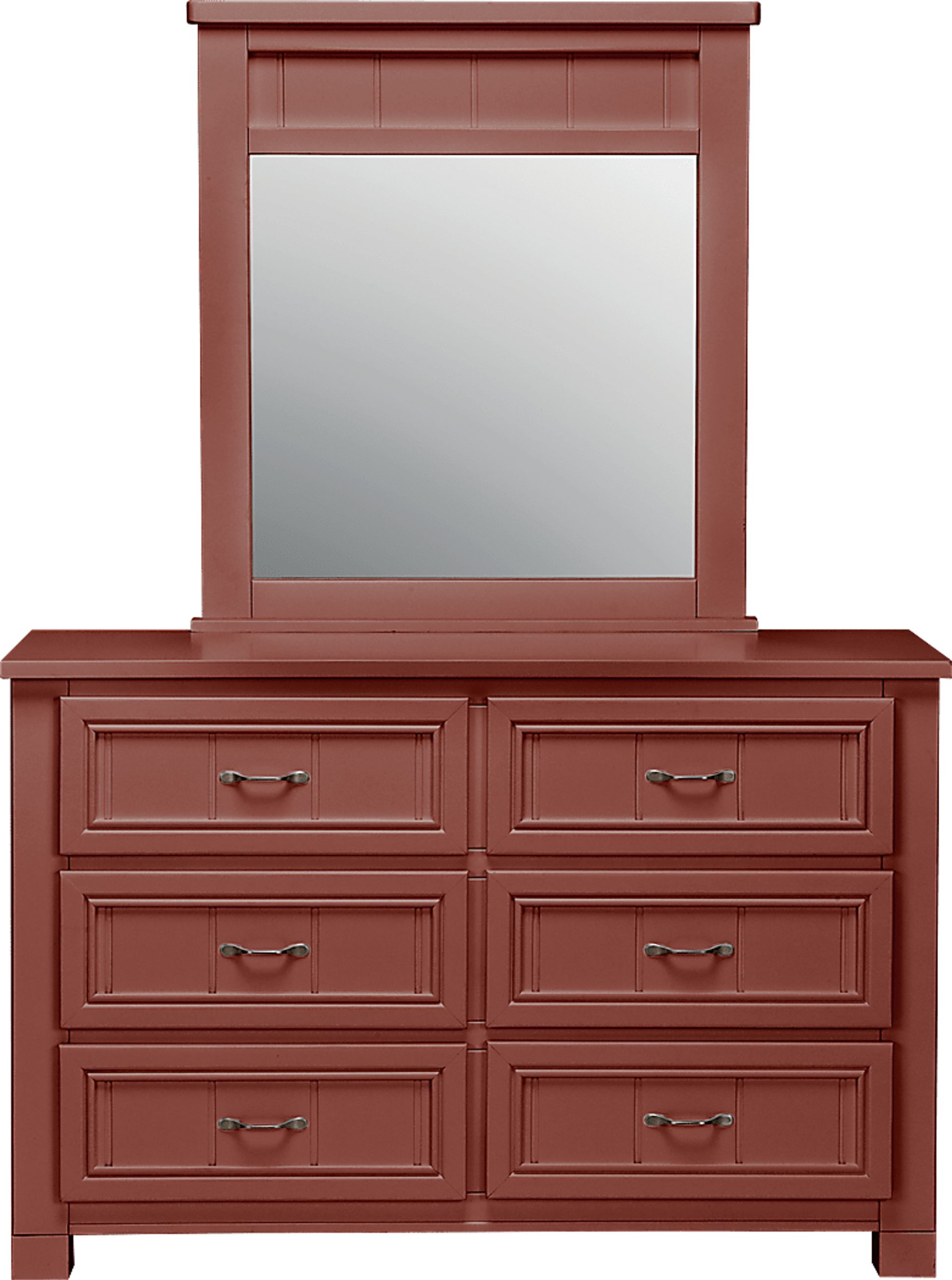 Kids Cottage Colors Red Dresser & Mirror Set - Image 1