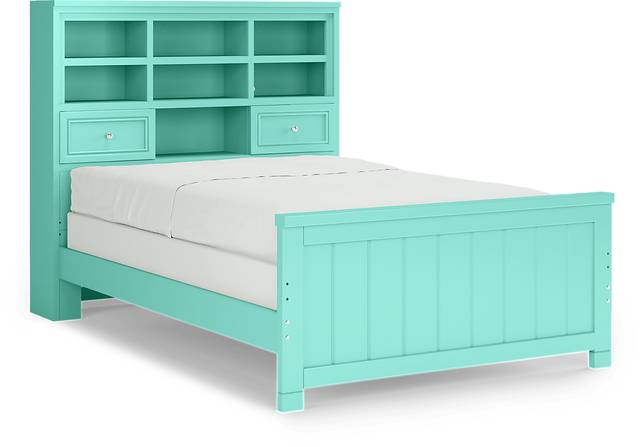 Kids Cottage Colors Turquoise 3 Pc Full Bookcase Bed - Thumbnail - Image 3