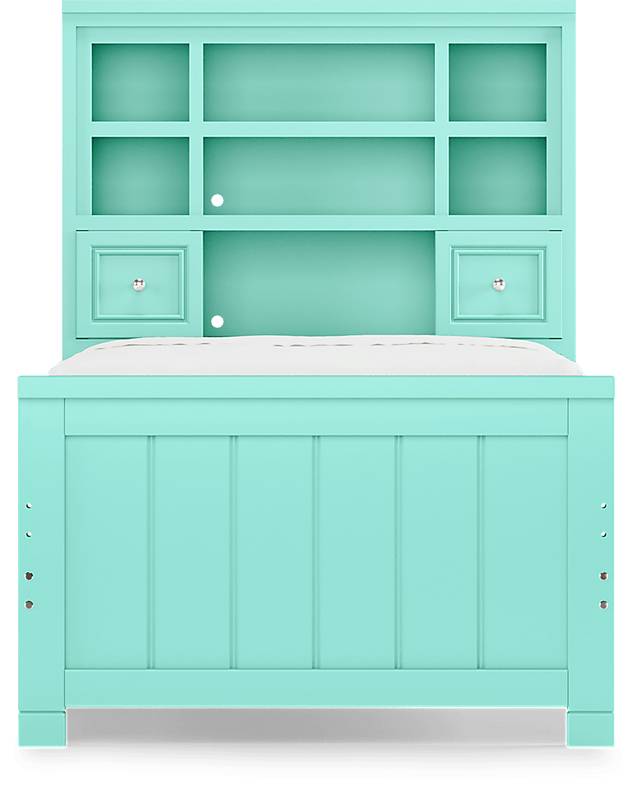 Kids Cottage Colors Turquoise 5 Pc Twin Bookcase Bedroom - Thumbnail - Image 4