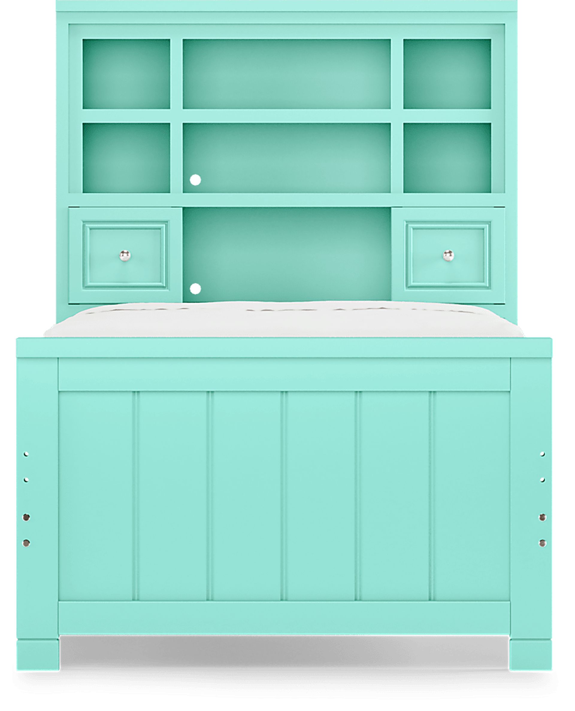 Kids Cottage Colors Turquoise 3 Pc Twin Bookcase Bed - Image 5