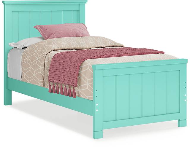 Kids Cottage Colors Turquoise 3 Pc Twin Panel Bed - Thumbnail - Image 1