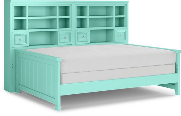 Kids Cottage Colors Turquoise 5 Pc Full Bookcase Daybed