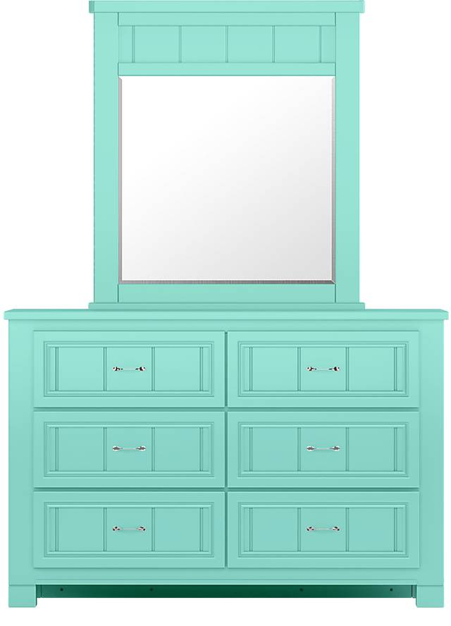 Kids Cottage Colors Turquoise Dresser & Mirror Set - Thumbnail - Image 1